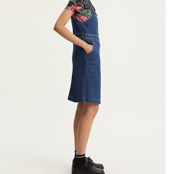 Levi’s denim skirtall overalls sm - Picture 2 of 8